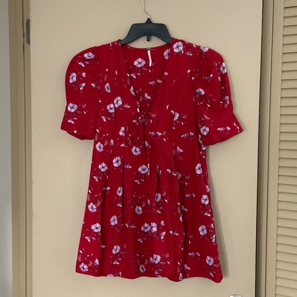Free People Red Floral Dress